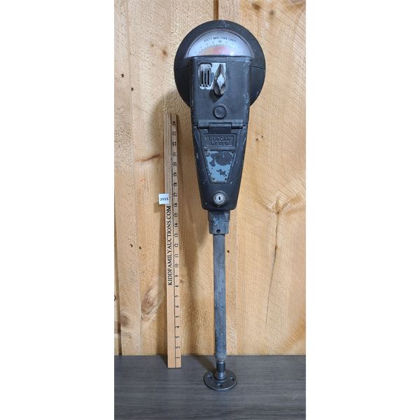 VINTAGE METAL PARKING METER - 32in TALL
