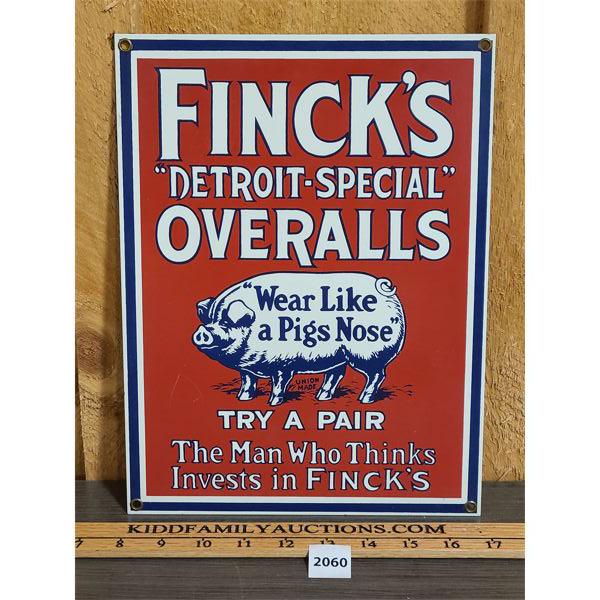 FINCK'S OVERALLS SSP SIGN - 9 x 12in