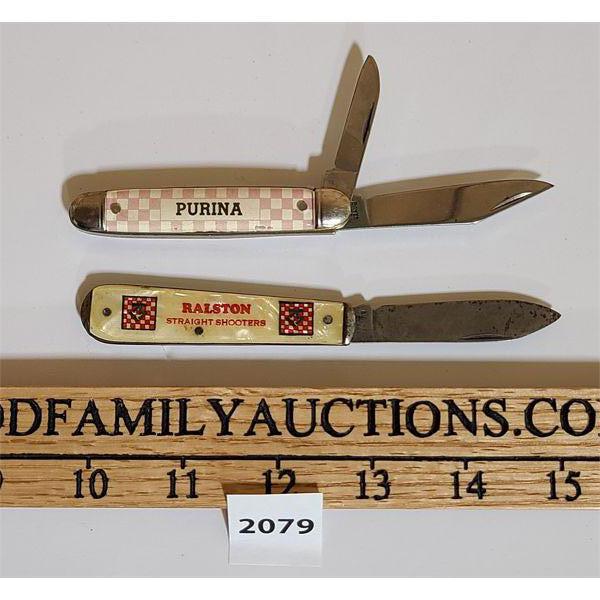 LOT OF 2 - RALSTON PURINA POCKET KNIVES 