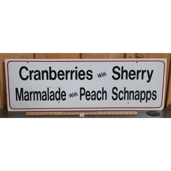 MASONITE CRANBERRIES COUNTRY MARKET SIGN - 12 x 36in