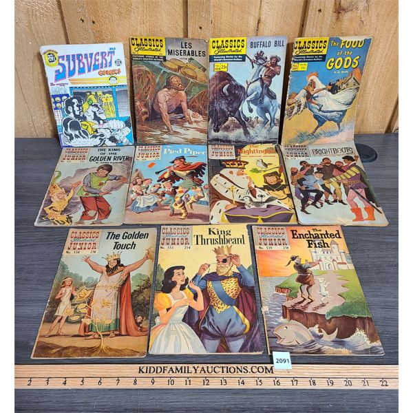 LOT OF 11 - CLASSICS ILLUSTRATED COMIC BOOKS - INCL BUFFALO BILL