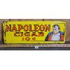 Image 1 : 1974 NAPOLEON CIGAR EMBOSSED SST SIGN - 7.5 x 19in