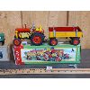Image 3 : LOT OF 2 - WIND-UP TIN TOYS - TRAIN AND TRACTOR