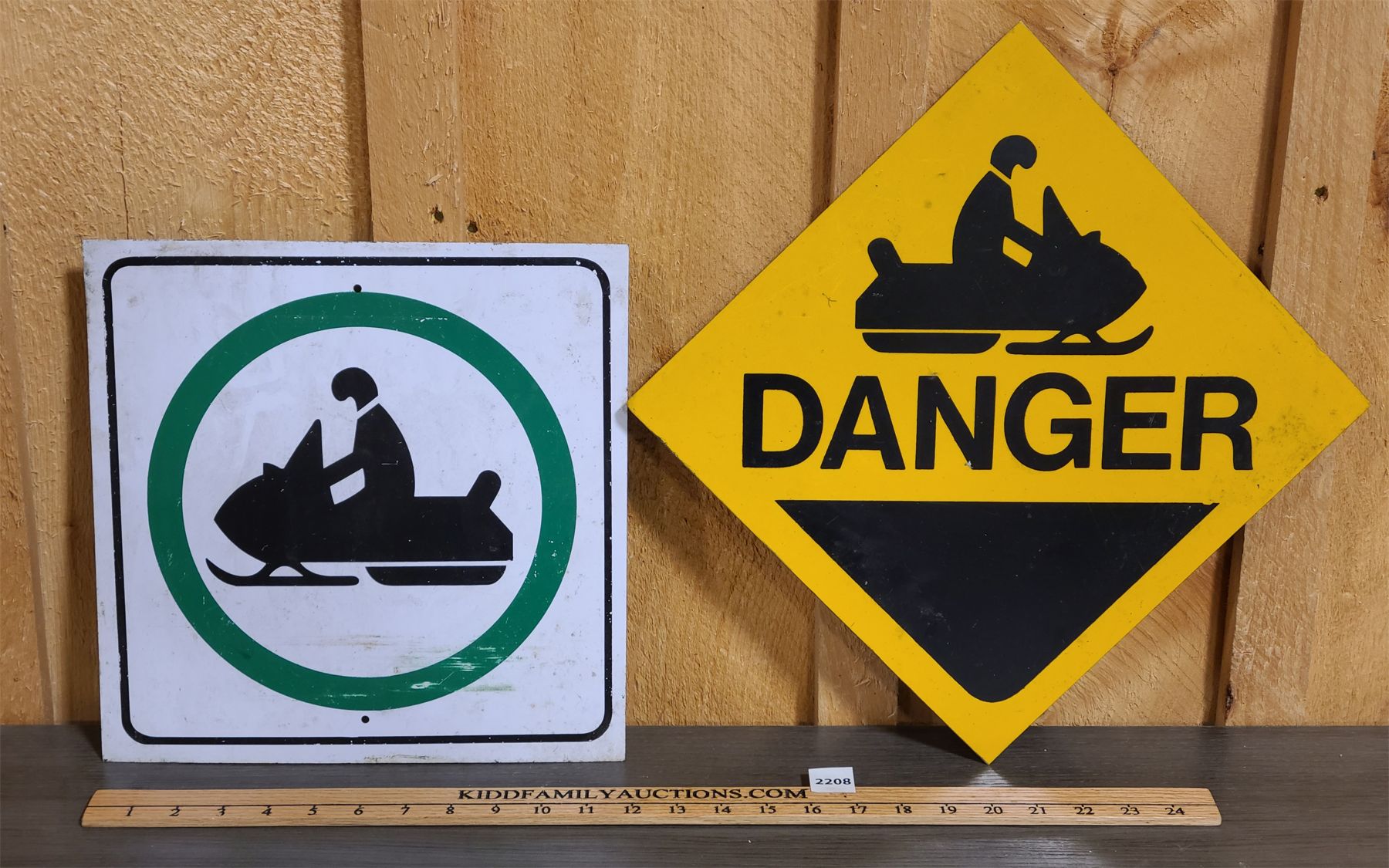 Snowmobile Sign Posts LOT OF 2 - SNOWMOBILE TRAIL SIGNS - 17 x 17 in - Kidd Family Auctions