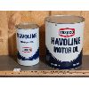 Image 1 : LOT OF 2 - TEXACO/ HAVOLINE OIL CANS -  1 GALLON & 1 QUART