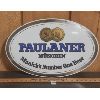 Image 1 : PAULANER MUNCHEN BEER CONCAVE METAL SIGN - 13 x 20.5in