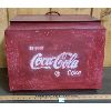 Image 1 : PAINTED TIN EMBOSSED COCA--COLA COOLER - 14.5 x 14 x 17in