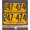 Image 1 : LOT OF 2 - 1924 ONTARIO LICENSE PLATE SET 