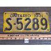 Image 1 : 1931 ONTARIO LICENSE PLATE