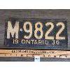 Image 1 : 1936 ONTARIO LICENSE PLATE