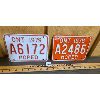 Image 1 : LOT OF 2 - ONTARIO 1978-79 MOPED LICENSE PLATES 