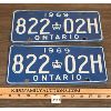Image 1 : PAIR OF 1969 ONTARIO LICENSE PLATES