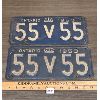 Image 1 : PAIR OF 1953 ONTARIO LICENSE PLATES