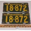 Image 1 : PAIR OF 1940 NEW BRUNSWICK LICENSE PLATES