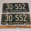 Image 1 : PAIR OF 1951 NEW BRUNSWICK LICENSE PLATES