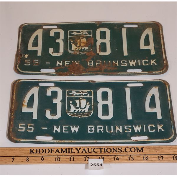 PAIR OF 1955 NEW BRUNSWICK LICENSE PLATES