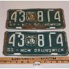 Image 1 : PAIR OF 1955 NEW BRUNSWICK LICENSE PLATES