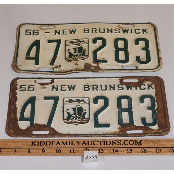 PAIR OF 1956 NEW BRUNSWICK LICENSE PLATES