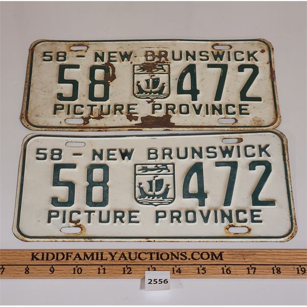 PAIR OF 1958 NEW BRUNSWICK LICENSE PLATES