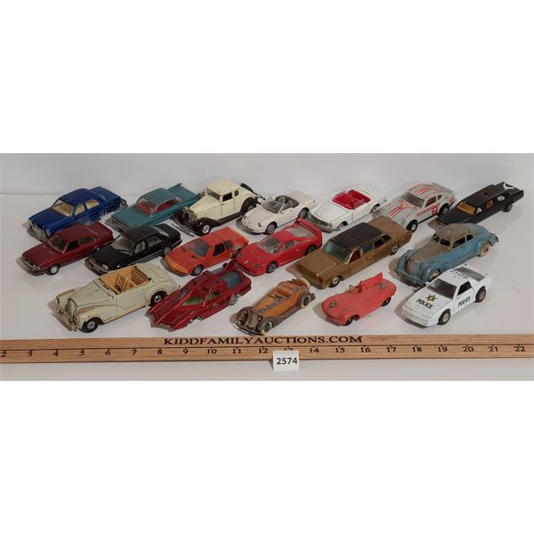 LOT OF 18 - MISC DIECAST AND RUBBER VEHICLES - INCL CORGI, DINKY, ETC. 
