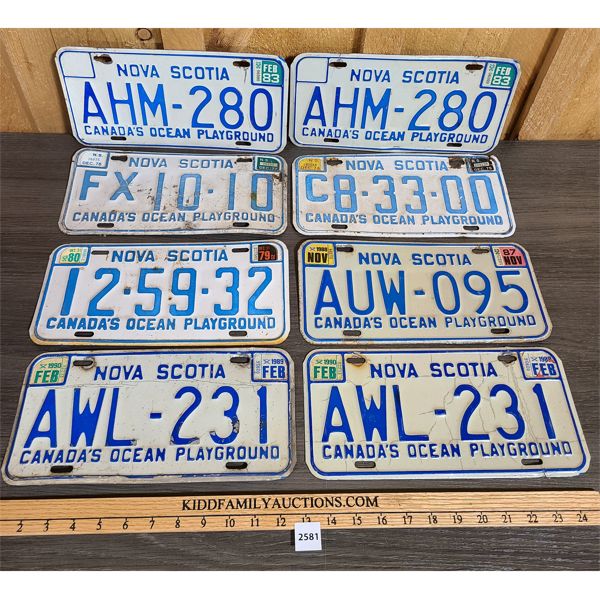 LOT OF 8 - NOVA SCOTIA LICENSE PLATES