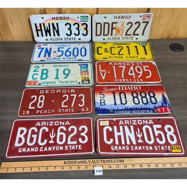 LOT OF 10 - MISC USA LICENSE PLATES