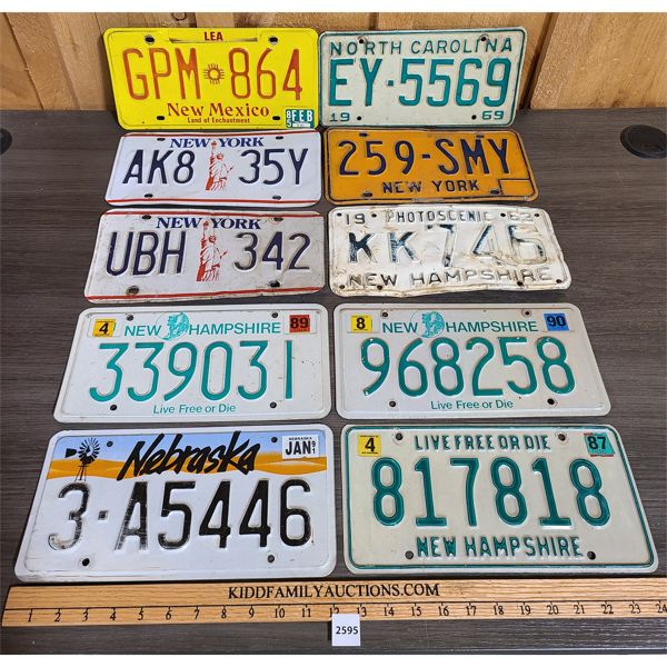 LOT OF 10 - MISC USA LICENSE PLATES