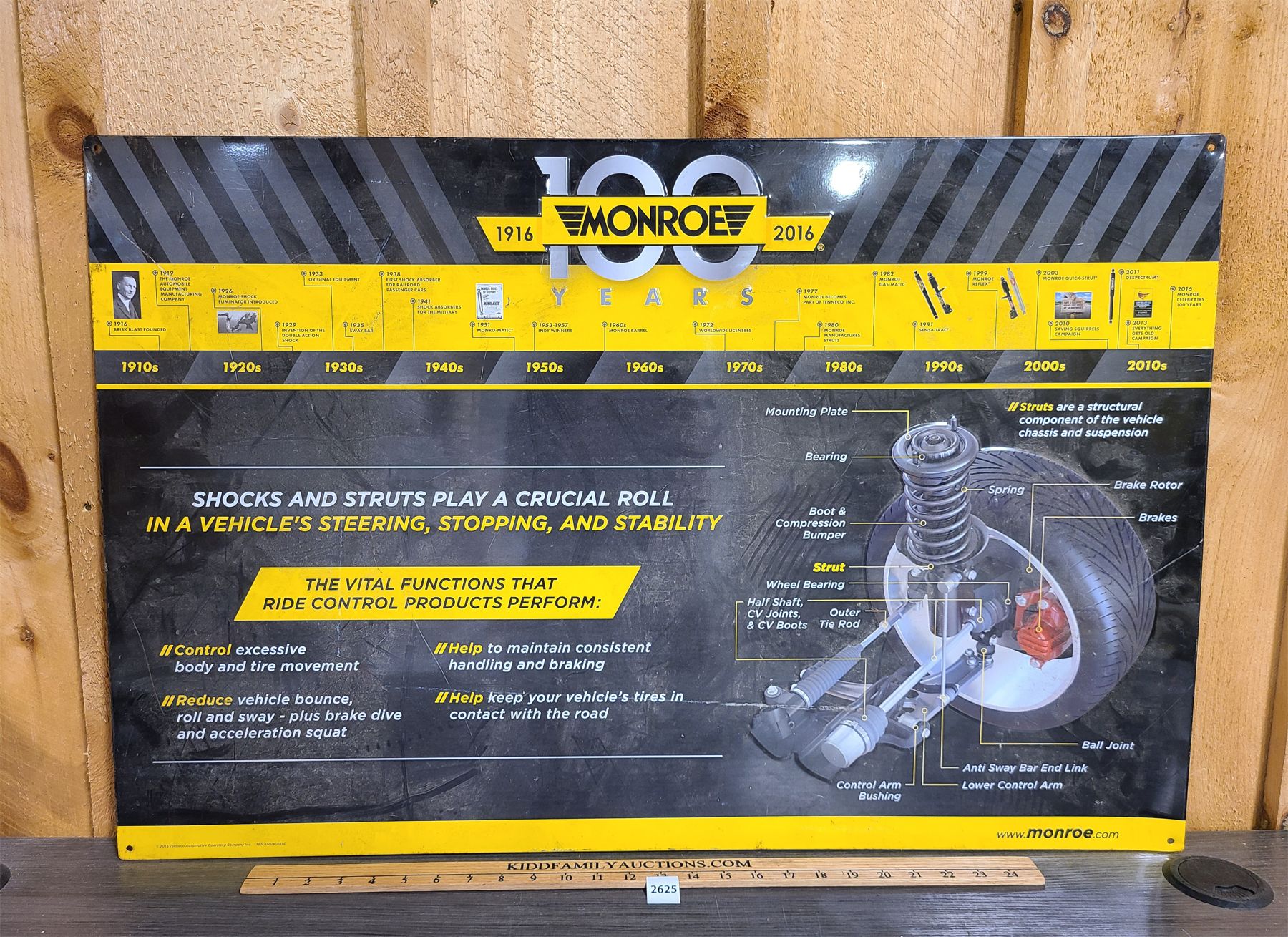 Sst Sign 100 YEARS OF MONROE AUTOMOTIVE EMBOSSED SST SIGN - 23 x 35in - Kidd ...