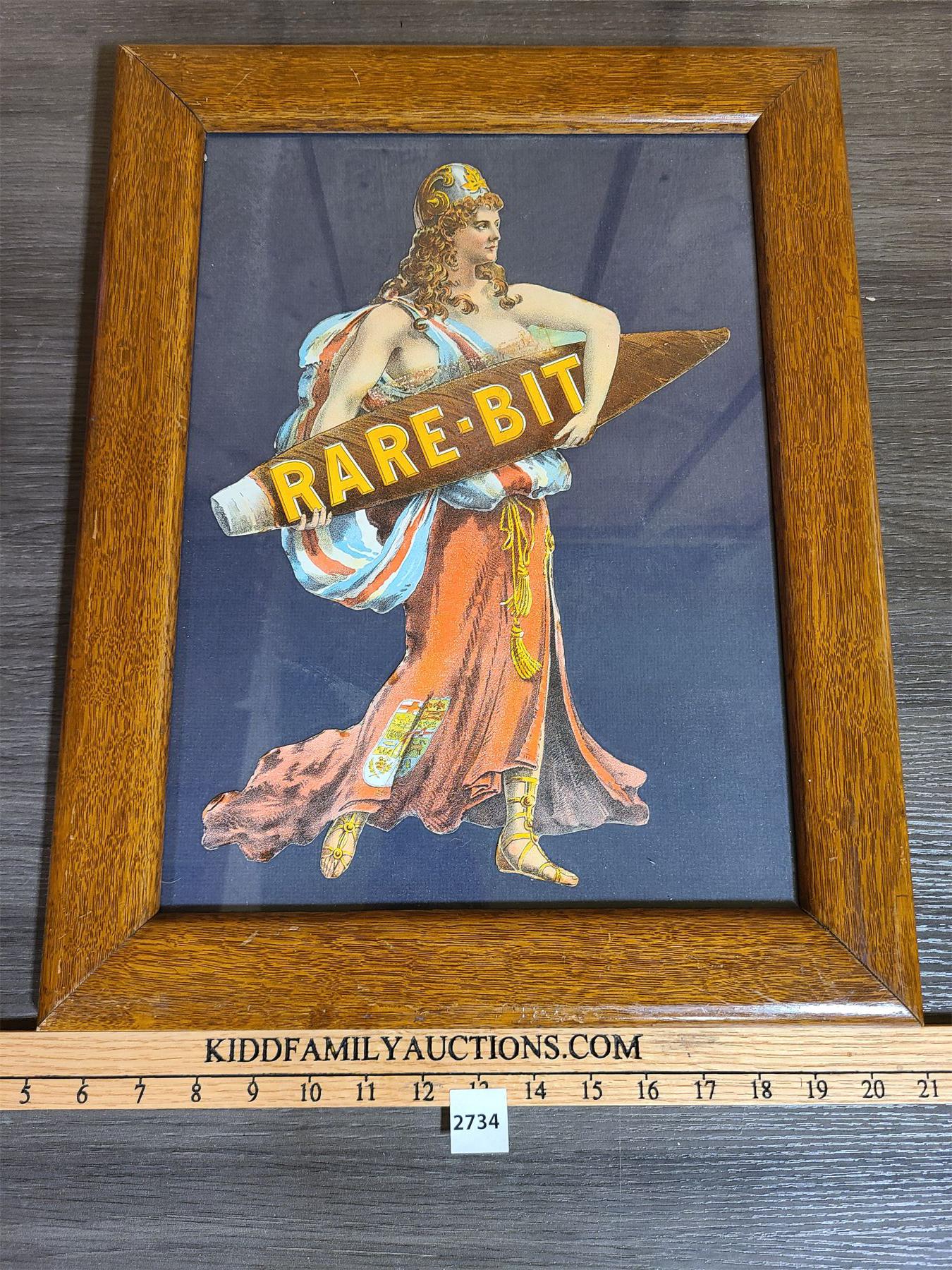 RARE BIT CIGAR AD FRAMED 16 X 20 INCHES Rare bit cigar ad framed 16 x 20 inches