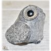 Image 1 : HAND CARVED OWL SOAPSTONE WITH BLACK EYES