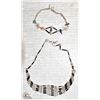 VINTAGE PERUVIAN WEAVED BRACELET & STONE NECKLACE