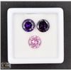 Image 1 : #71-PURPLE IOLITE10MM &PINK CZ GEMSTONE 18.50CT