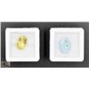 Image 1 : #7-NATURAL BLUE LARIMER 6.09CT,YELLOW QUARTZ 4.62C