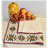 Image 1 : VINTAGE UKRAINIAN STACKING DOLLS & TABLE CLOTH