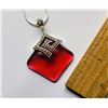 Image 1 : 22)  RED TITANIUM CRYSTAL RHOMBUS PENDANT