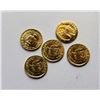 Image 1 : 9)  LOT OF 5 MEXICAN MAXIMILLIAN 24 KT GOLD