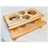 WOODEN PICNIC TABLE CUP HOLDER/CONDIMENTS HOLDER