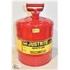 Image 1 : NEW "JUST RITE" METAL SAFETY GAS CAN - TYPE 1