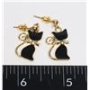 Image 1 : NEW CAT THEME DROP EARRINGS CLEAR RHINESTONE IN