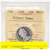 Image 1 : 1968 MS-65 CANADIAN CERTIFIED SILVER QUARTER