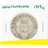 Image 1 : 1917C NEWFOUNDLAND KING GEORGE SILVER HALF DOLLAR