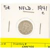Image 1 : 1941C NEWFOUNDLAND SILVER 5 CENT - AU