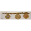 Image 1 : BRACELET WITH 14K GOLD FACED CHARMS WITH USA COINS