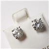 Image 1 : BZ644-85 14K WHITE GOLD WHITE MOISSANITE EARRINGS