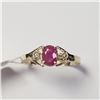 Image 1 : BZ1077-3 10K YELLOW GOLD RUBY & DIAMOND RING