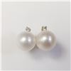 Image 1 : BZ1077-7 14K FRESH WATER PEARL DIAMOND EARRINGS