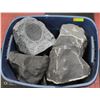 Image 1 : BIN OF LARGE SPEAKERS SHAPED LIKE ROCKS
