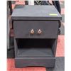 Image 1 : NAVY BLUE MILK PAINTED END TABLE WITH DRAWER