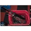 Image 1 : TOTE FULL OF MUSIC EQUIPMENT ITEMS, CORDS, STANDS