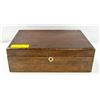 Image 2 : ANTIQUE WOODEN WRITING BOX 13 BY 9 INCHES